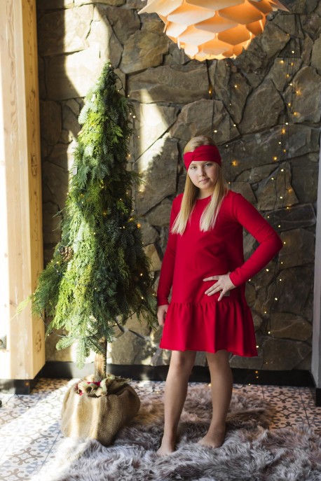 Sukienka OVER FRILL red CHRISTMAS