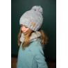Czapka WINTER dziergana SZARA