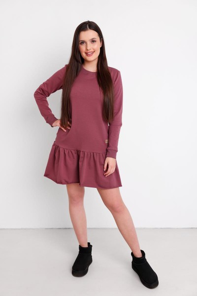 Sukienka damska FRILLY ROSE BROWN