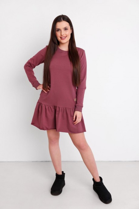 Sukienka damska FRILLY ROSE BROWN