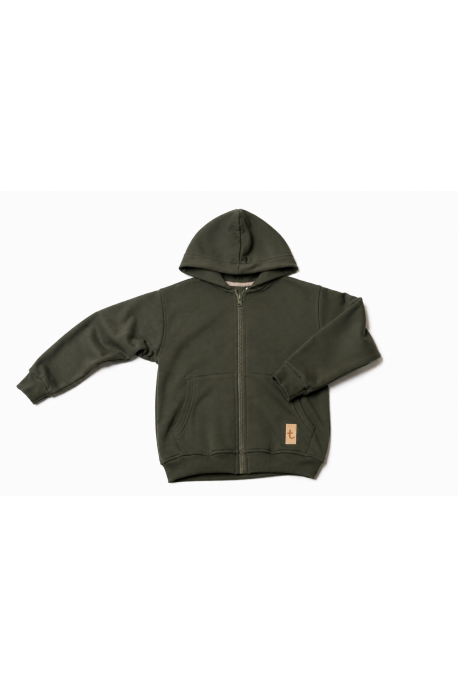 Bluza dziecięca na zamek z kapturem ZIP KHAKI